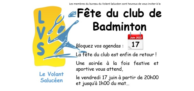 Fête du club le 17 juin 2022